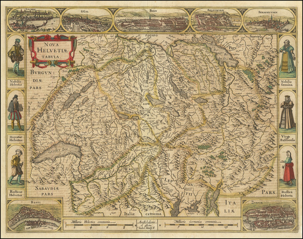 71-Switzerland Map By Jodocus Hondius