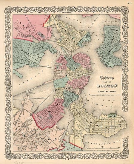 63-New England Map By Joseph Hutchins Colton