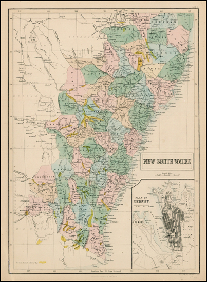 73-Australia & Oceania and Australia Map By Adam & Charles Black