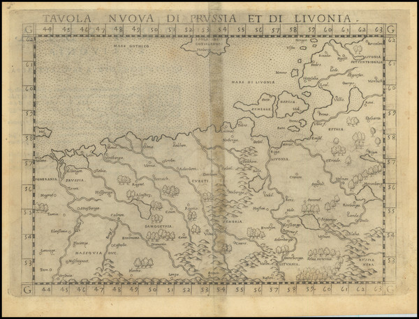 20-Poland, Baltic Countries and Germany Map By Girolamo Ruscelli