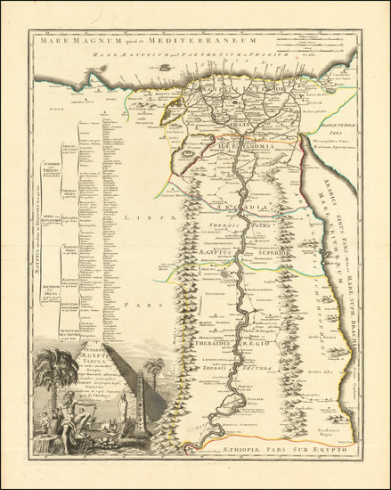 58-Egypt Map By Gilles Robert de Vaugondy