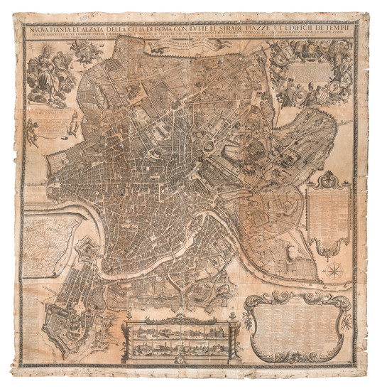 7-Rome Map By Giovanni Battista  Falda / Giacomo Giovanni Rossi