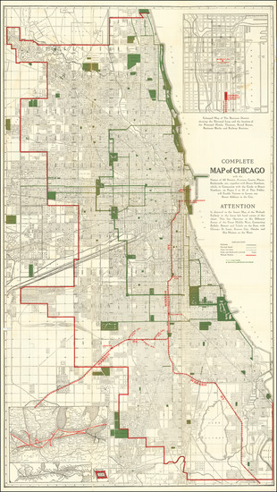 85-Chicago Map By Wabash Railway