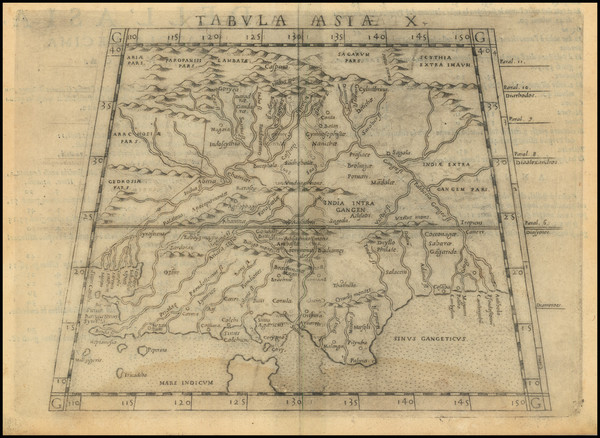 66-India Map By Giacomo Gastaldi