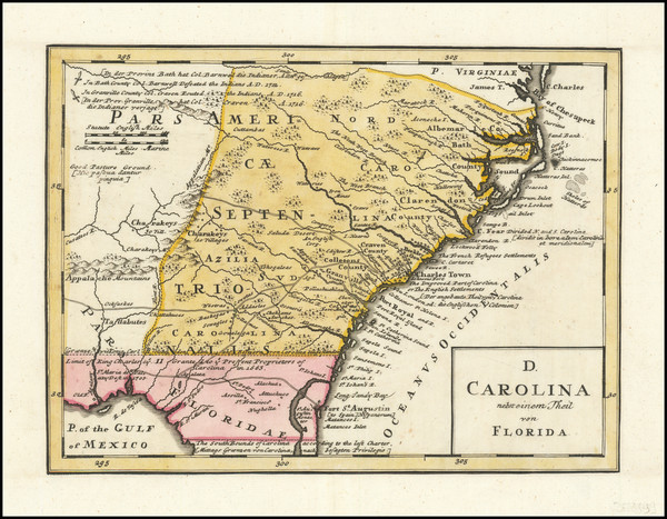 21-North Carolina and South Carolina Map By Homann Heirs