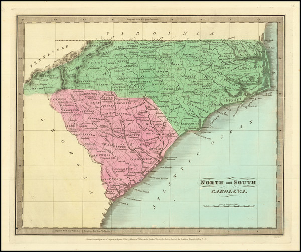 11-North Carolina and South Carolina Map By David Hugh Burr