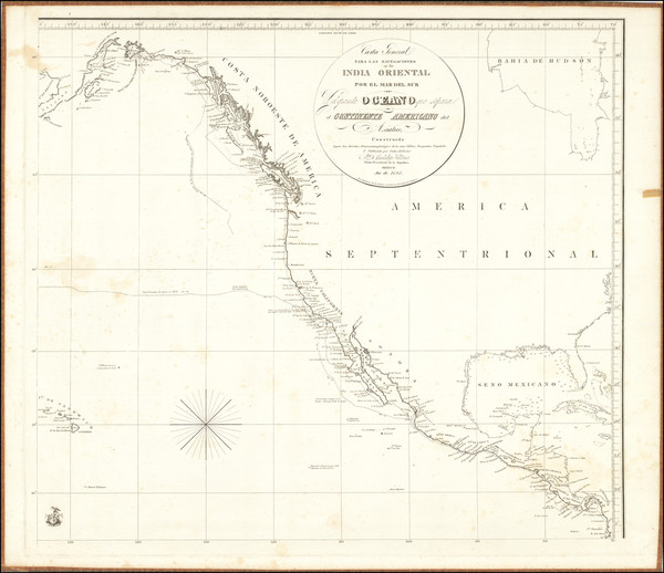 40-Alaska, Hawaii, North America, Pacific, Hawaii and California Map By Jose Espinosa y Tello