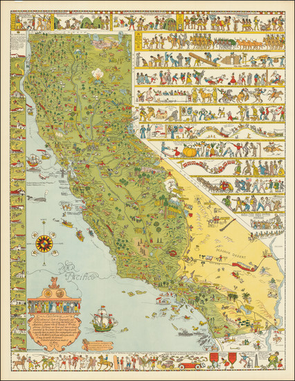 49-Pictorial Maps and California Map By Jo Mora