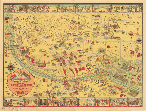 24-Texas and Pictorial Maps Map By C. R. Dockum