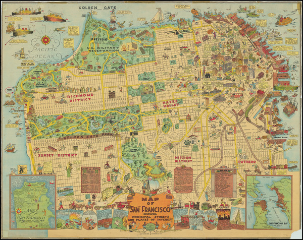 7-Pictorial Maps and San Francisco & Bay Area Map By Harrison Godwin