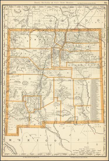 54-New Mexico Map By Rand McNally & Company