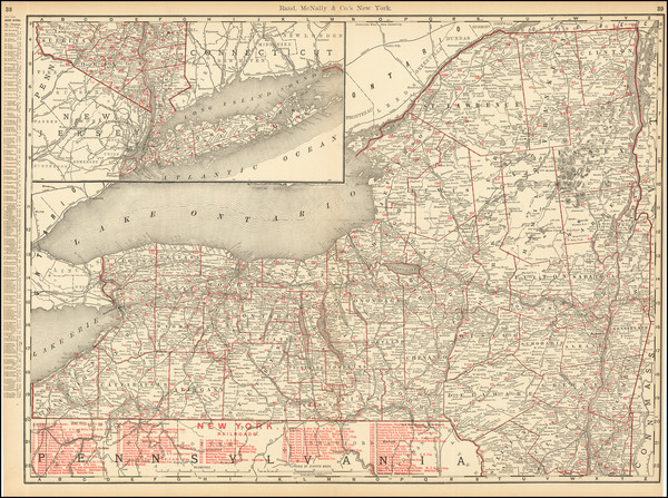 19-New York State Map By Rand McNally & Company