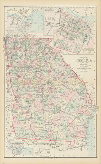 69-Georgia Map By Frank A. Gray