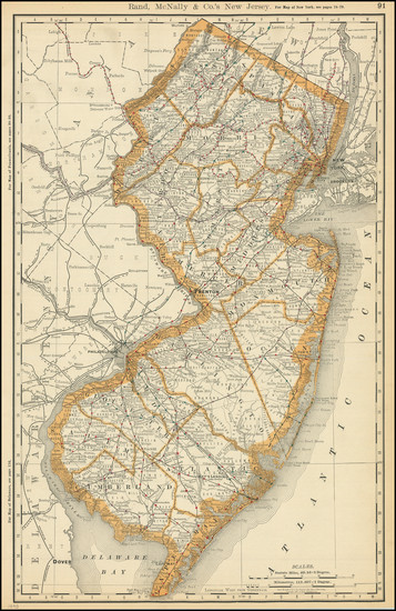 95-New Jersey Map By Rand McNally & Company