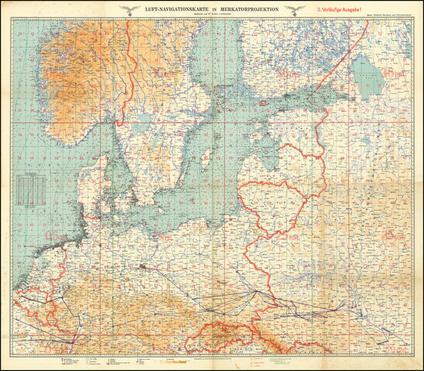 61-World War II Map By Reichsluftfahrtministerium