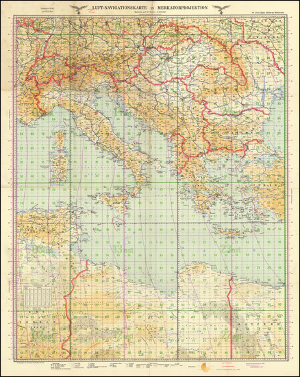 21-Mediterranean and World War II Map By Reichsluftfahrtministerium