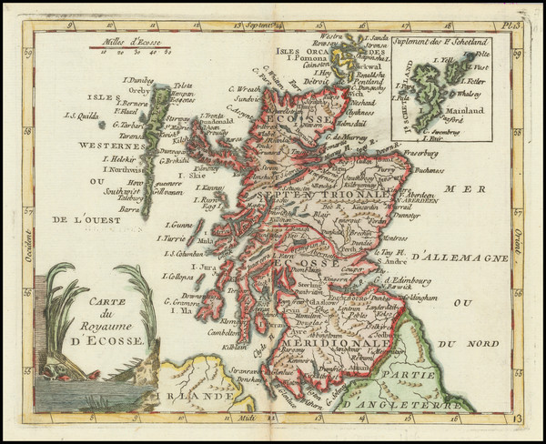 90-Scotland Map By Joseph De La Porte