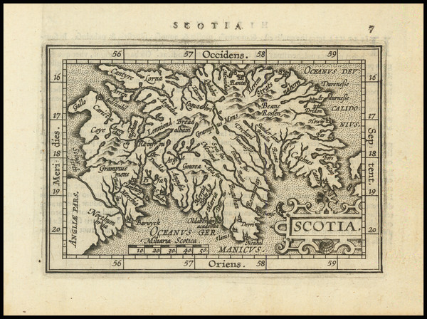 30-Scotland Map By Abraham Ortelius