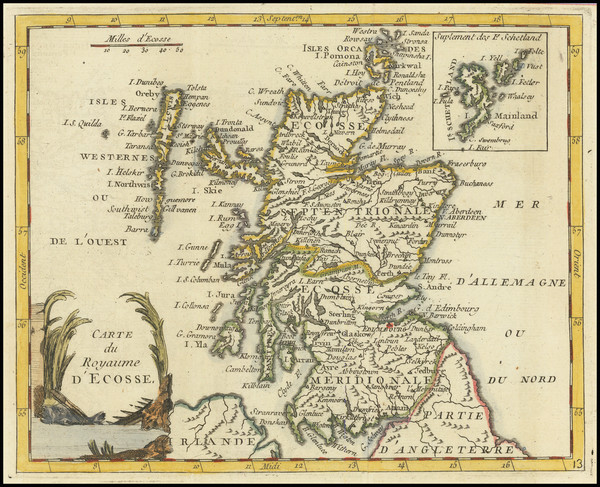 75-Scotland Map By Joseph De La Porte