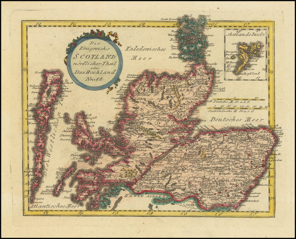 71-Scotland Map By Franz Johann Joseph von Reilly