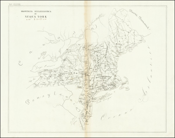 61-New England and New York State Map By Girolamo Petri