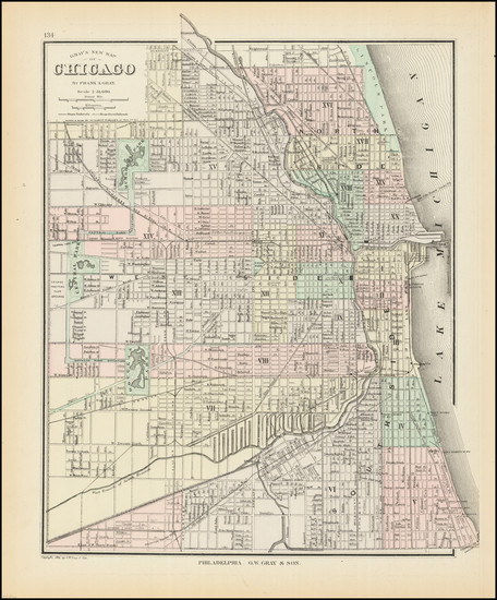 73-Chicago Map By O.W. Gray