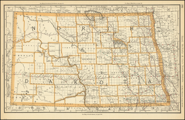 21-North Dakota Map By Rand McNally & Company