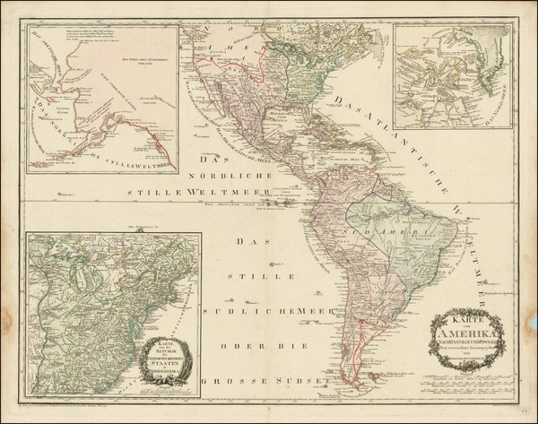 73-United States, Alaska and America Map By Franz Johann Joseph von Reilly