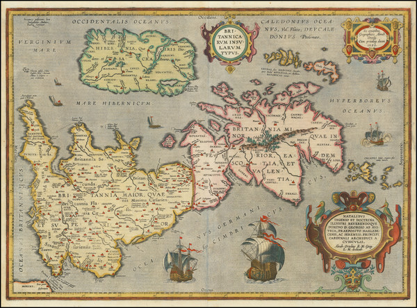 93-British Isles Map By Abraham Ortelius