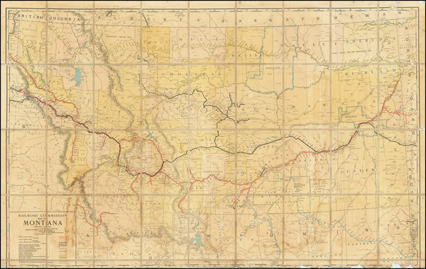 99-Montana Map By Rand McNally & Company / Montana Railroad Commission