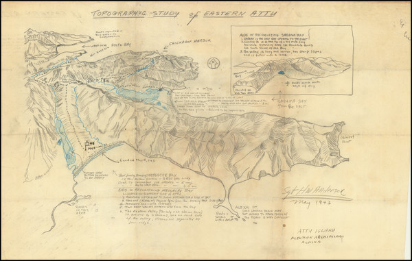 97-Alaska and World War II Map By Sergeant H. W. Anderson