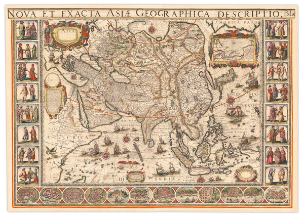 44-Asia Map By Willem Janszoon Blaeu / Stefano Scolari