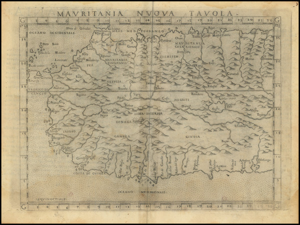 37-North Africa and West Africa Map By Girolamo Ruscelli