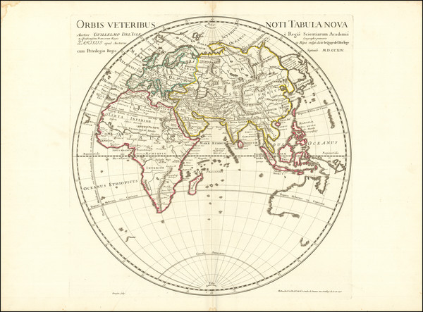 22-Eastern Hemisphere Map By Philippe Buache