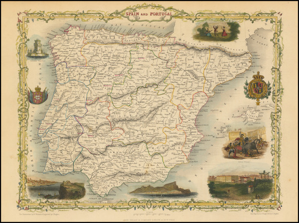 98-Spain and Portugal Map By John Tallis