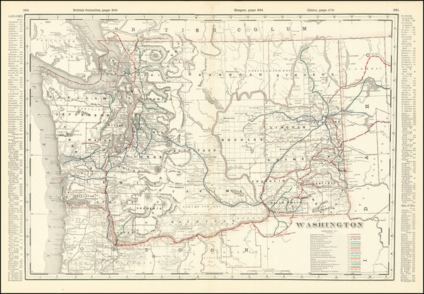 86-Washington Map By George F. Cram