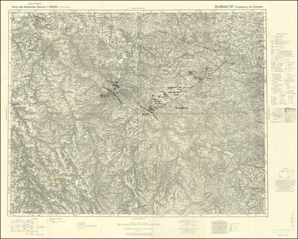 80-World War II and Mitteldeutschland Map By Reichsamt für Landesaufnahme