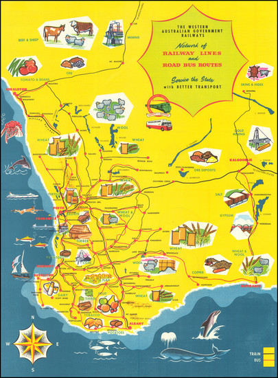 45-Australia Map By Western Australian Government Railways