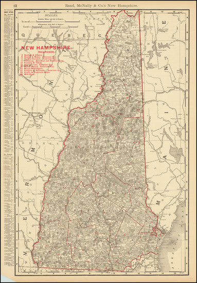 57-New Hampshire Map By Rand McNally & Company