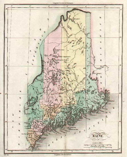 79-New England Map By Jean Alexandre Buchon