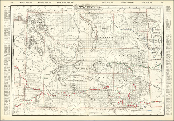 32-Wyoming Map By George F. Cram