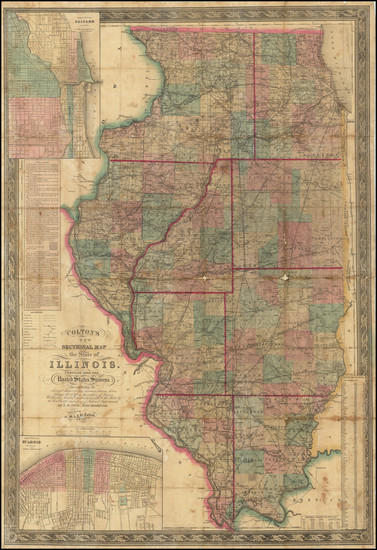 42-Illinois and Chicago Map By John Mason Peck  &  John Messinger