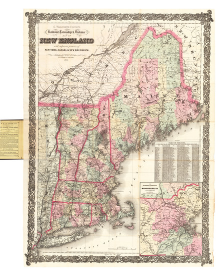 57-New England and Maine Map By G.W.  & C.B. Colton