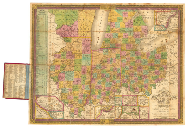 17-Midwest, Illinois, Indiana, Ohio, Michigan and Wisconsin Map By J.H. Young / Samuel Augustus Mi