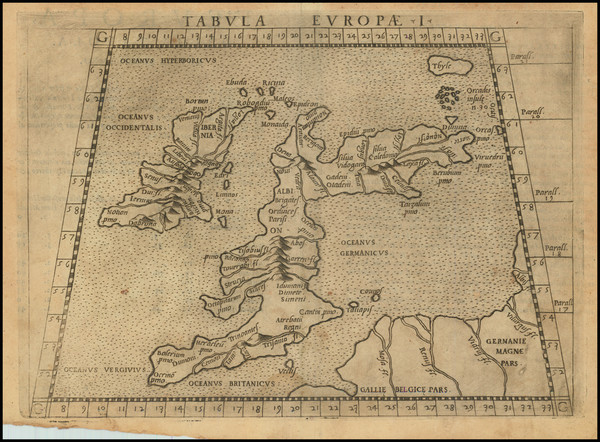 49-British Isles Map By Girolamo Ruscelli