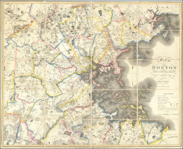 85-Boston Map By John Groves Hales / John Melish