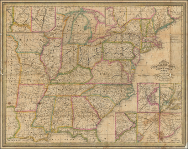 59-United States Map By Samuel Augustus Mitchell