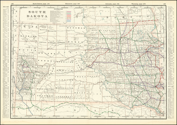 55-South Dakota Map By George F. Cram