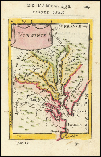 47-Mid-Atlantic, Southeast and Virginia Map By Alain Manesson Mallet