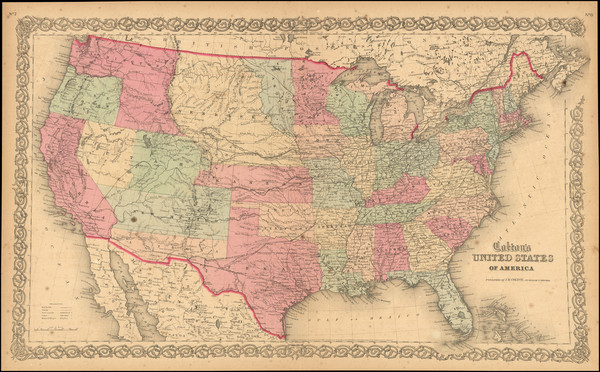 59-United States, Colorado and Colorado Map By Joseph Hutchins Colton